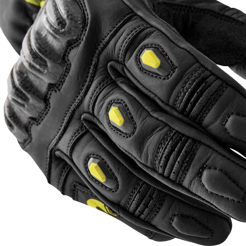 Rst 556-3650310 103650F.YEL-10 S1 GLOVE BLK/FLO-YEL LEATHER LG