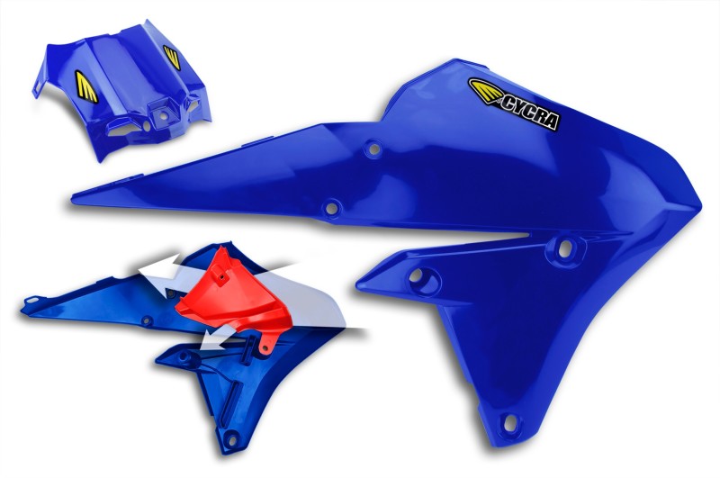Cycra 1CYC-1778-62 15-19 Yamaha WR250F Powerflow Radiator Shrouds - OEM Blue - Photo - Primary