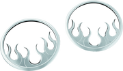 Kuryakyn 7374 Flame Speaker Grills For 14-Up Touring Models Chrome - Photo - Primary