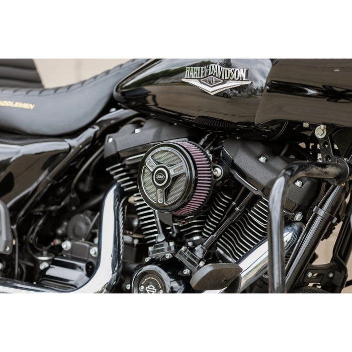 S&S CYCLE 1014-0171 170-0210 Stealth Air Cleaner Cover - Triple-Spoke - Black