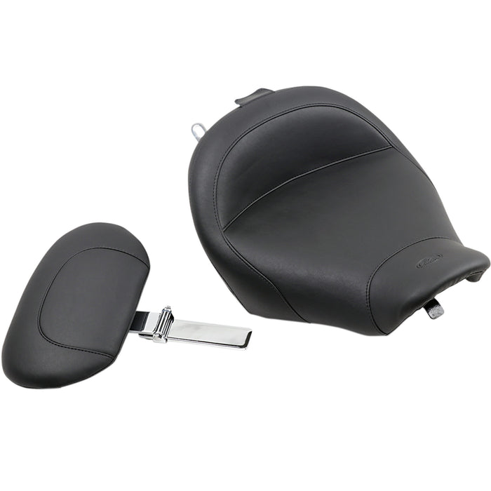 MUSTANG 0805-0033 79100 Wide Solo Seat with Removable Backrest - Vintage - Black - Smooth - Road King '97-'07