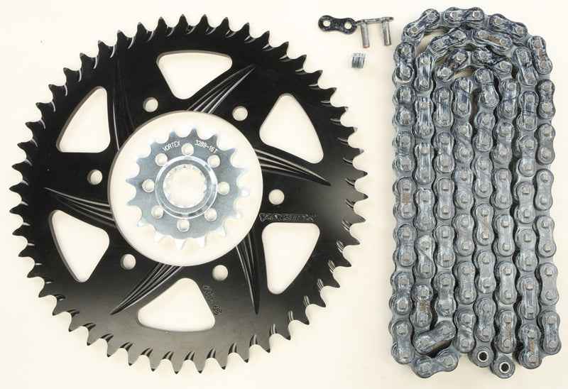 Vortex 3-CK6360 CK6360 SPROCKET/CHAIN KIT STL/ALU 16/49T BLK RX3 520-120L BLK