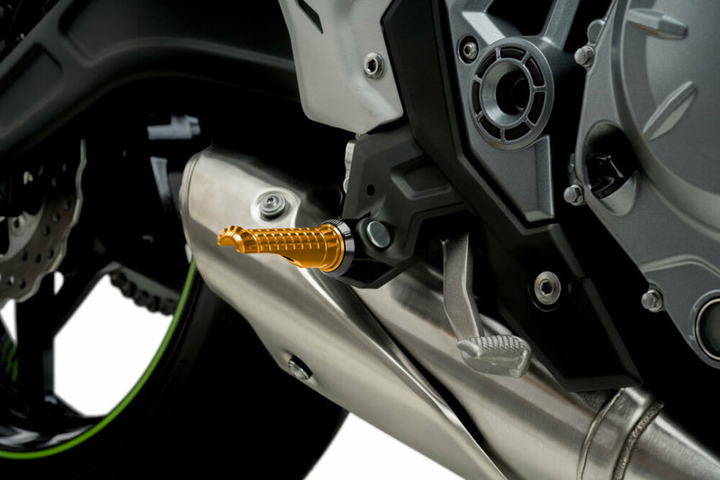 Puig Hi-Tech Parts Footpegs R-Fighter Gold - 9192O For Ducati Motorcycles 2008-2020 | Honda Motorcycles 2000-2021 | Triumph Motorcycles 2008-2021