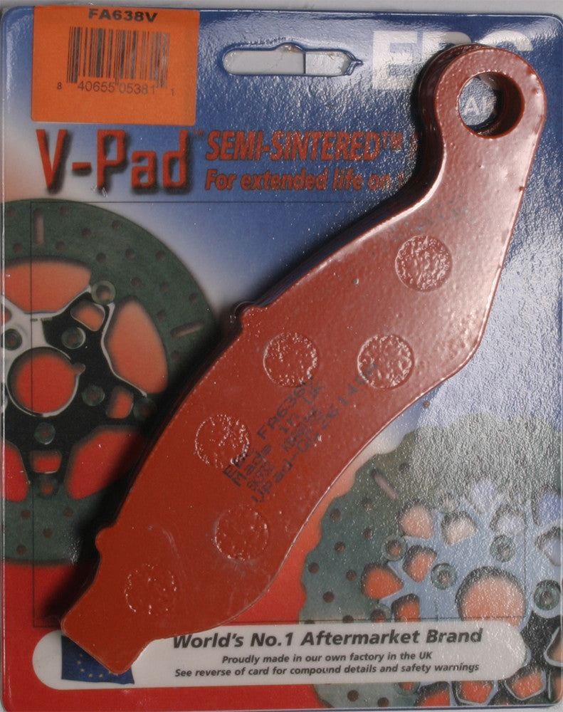 Ebc Brake Pads Semi-Sintered V Series - FA638V For Harley Touring 2014-2018
