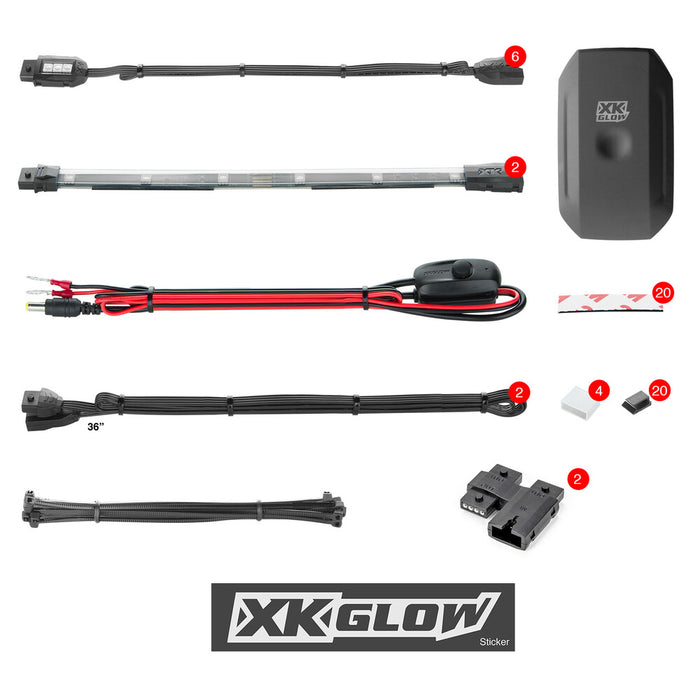 Xk Glow 653-0009 KS-MOTO-MINI MINI ACCENT LIGHT APP KIT 8PC