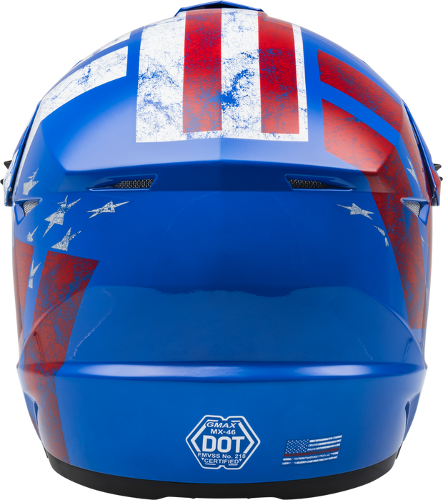 Gmax 72-6642YM D3466041 YOUTH MX-46Y PATRIOT OFF-ROAD HELMET RED/WHITE/BLUE YM