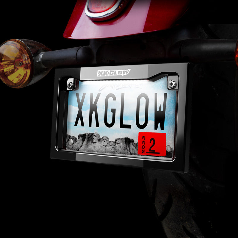 Xk Glow 653-0059 XK034019-B LIGHTED LICENSE PLATE FRAME BLACK