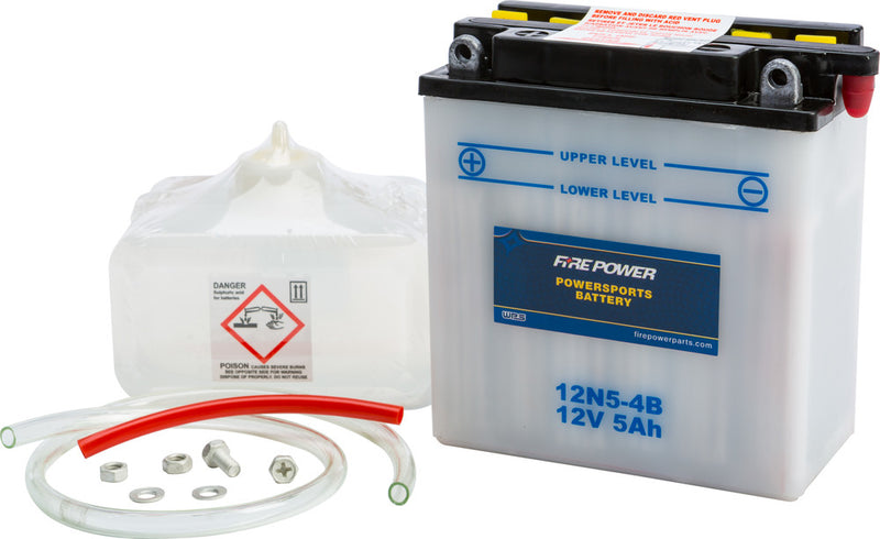 Fire Power Battery W Acid 12V - 12N5-4B Honda Scrambler / SL175K Motorsport / SL350K Motorsport 1970-1972