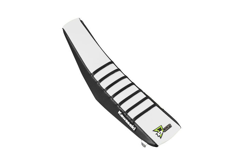 D'cor Visuals D-Cor Seat Cover Black White Black Ribs KX450 - 30-20-478 Kawasaki KX 450 / KX 250 2019-2025