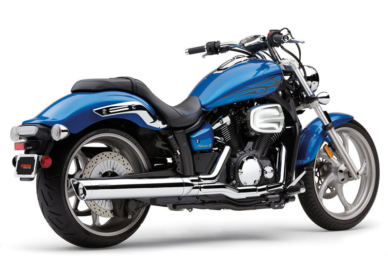 Cobra Slip ON W Scalloped TIP Chrome Yamaha Stryker - 2270 Yamaha 1300 Stryker / Stryker 2011-2017