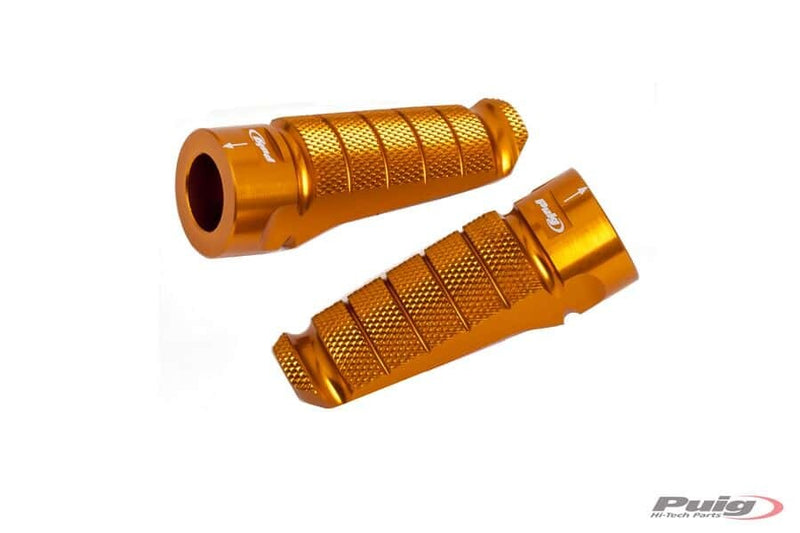 Puig Hi-Tech Parts Footpegs Racing Gold - 6301O For Ducati Motorcycles 2008-2020 | Honda Motorcycles 2000-2021 | Triumph Motorcycles 2008-2021