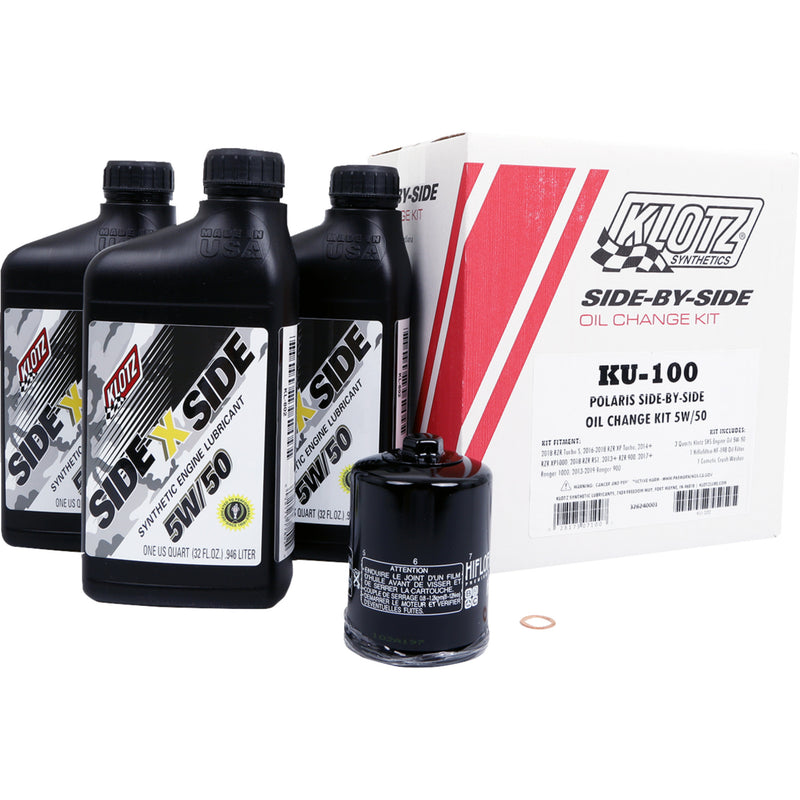 Klotz Oil Oil Change Kit - 'KU-100 Polaris UTVs 2013-2025