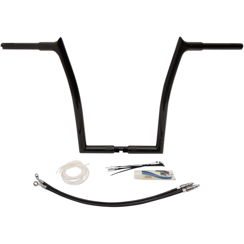 FAT Baggers INC. 1-1/4" EZ Install Pointed Top Handlebar Kit 16" Black - 909316-B For Harley Road Glide 2015-2020