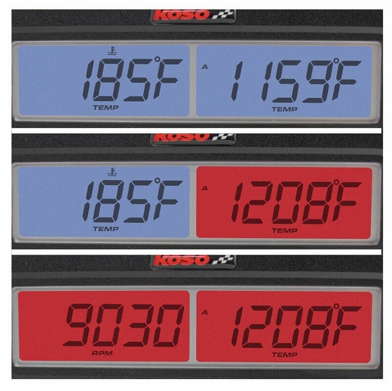 Koso North America 27-5758 BA006010 DUAL EGT GAUGE RPM WATER TEMP STANDARD