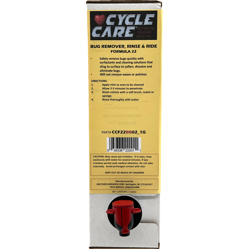 CYCLE CARE FORMULAS 3704-0437 CCF22BB02_1G Formula 22 Spray, Rinse & Ride® Cleaner Formula 22 Spray & Ride - Bag in Box - 1 U.S. gal.