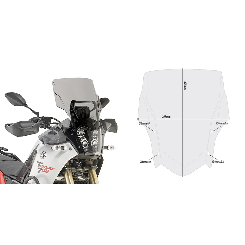Givi Windshield Specific Smoke - D2145S Yamaha 1200 Super Tenere / Tenere 700 2020-2024