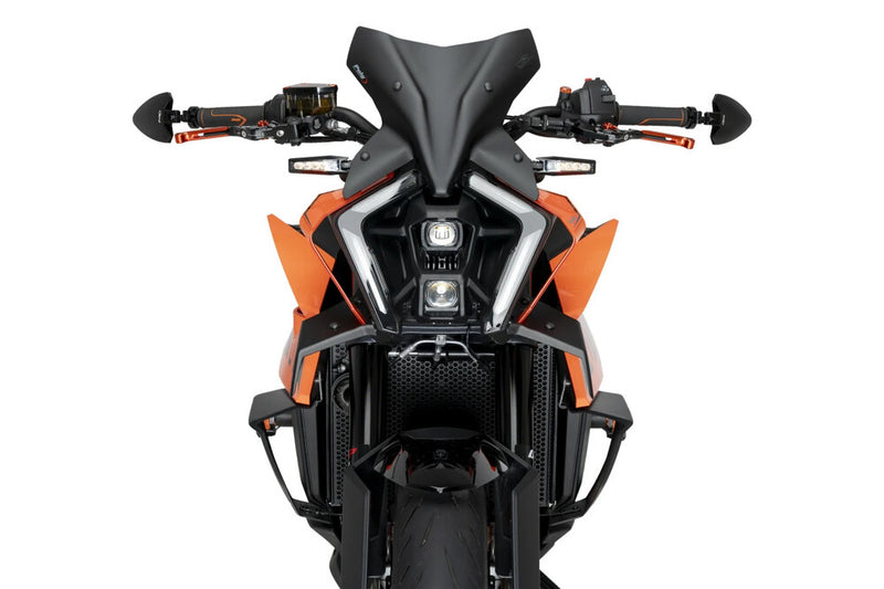 Puig Hi-Tech Parts Downforce Front Spoiler Matt Black - 22178J For KTM 990 Super Duke / 1390 Super Duke 2005-2011 | Kawasaki 900 2017-2022