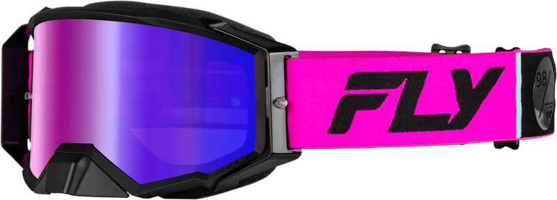 Fly Racing 37-5190 37-5190 ZONE PRO GOGGLE PINK/BLACK W/ IRIDESCENT RED MIR/SMK LENS