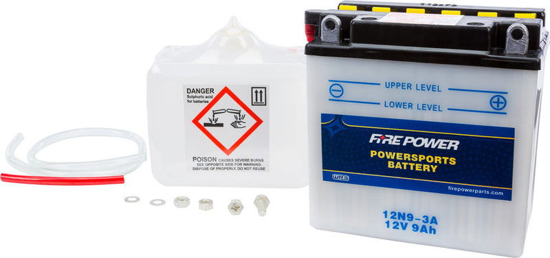 Fire Power 490-2099 12N9-3A BATTERY W/ACID 12N9-3A 12V