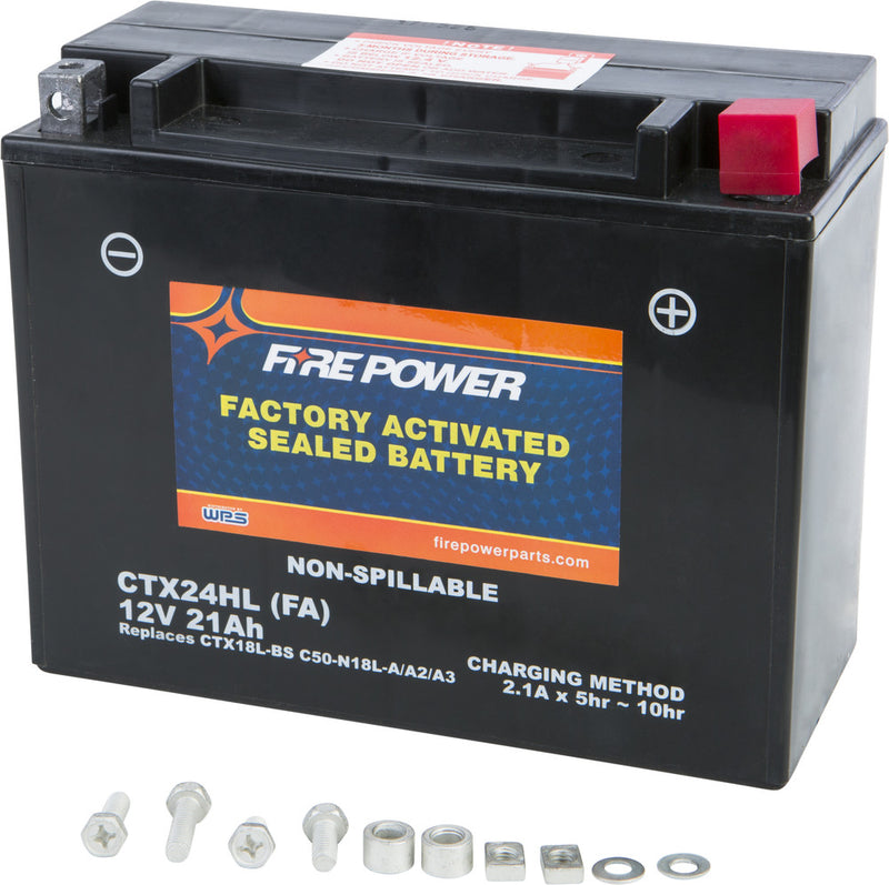 Fire Power Battery CTX24HL C50-N18L-A Sealed Factory Activated - CTX24HL-BS(FA) For Harley Electra Glide / Tour / Touring 1980-1996