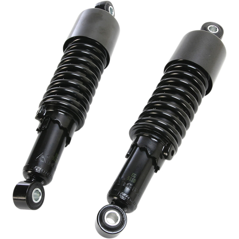 EMGO 1310-1212 17-05693B Custom Shorty Shocks with shroud - black body/black spring finish - eye lowering