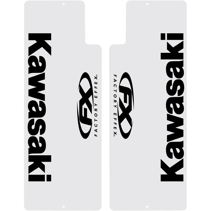 FACTORY EFFEX FX06-38104 06-38104 Fork Shields — Kawasaki Fork Shield Decal - Upper - Kawasaki - Black