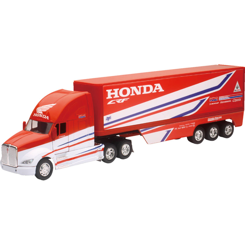 NEW RAY TOYS 7001-0060 10893 Race Team Truck kenworth hrc honda  - 1:32 scale - red/white