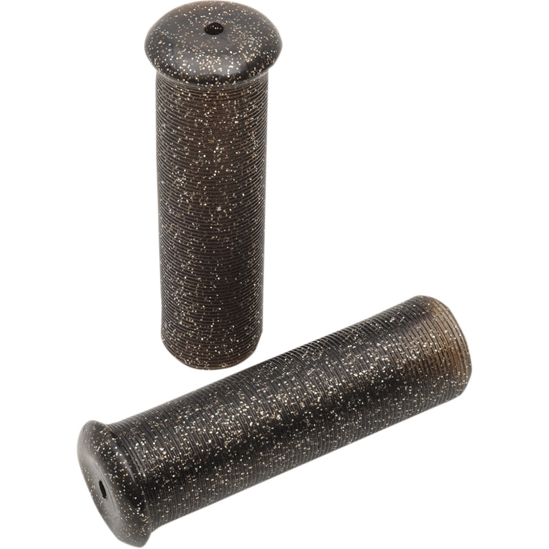 EMGO 0630-1759 42-21120 Star Fire Flake Grips Grips - Retro - Metal - 7/8" - Black