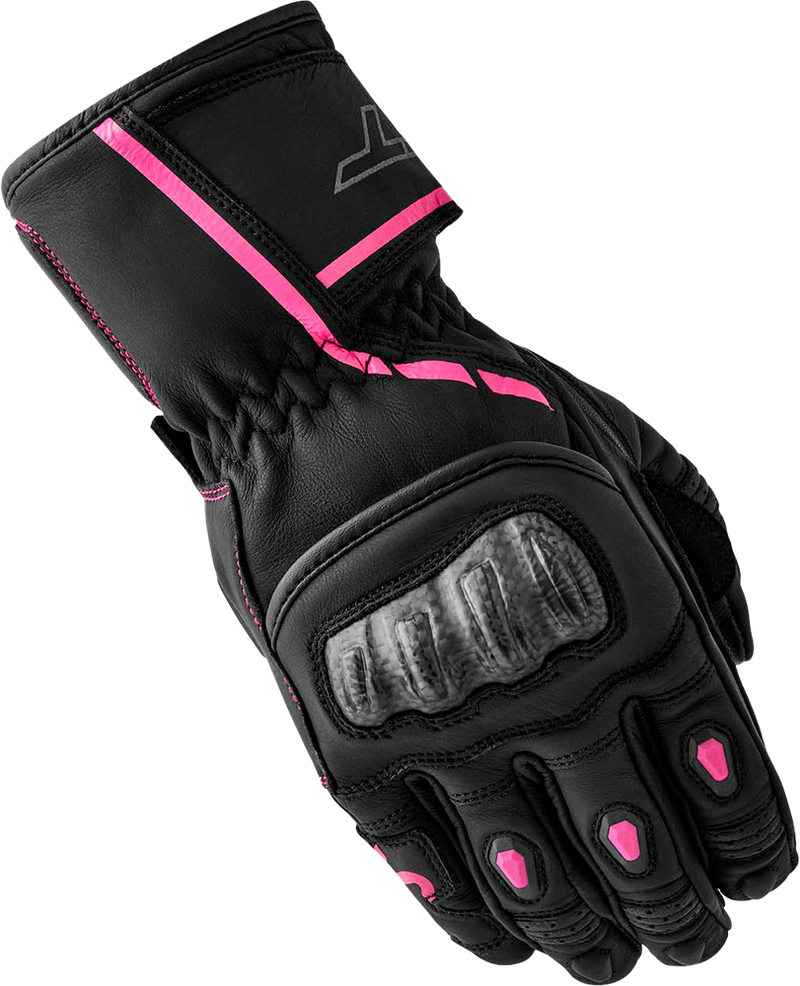 Rst 556-3653107 103653PNK-07 WOMENS S1 GLOVE BLACK/PINK LEATHER MD