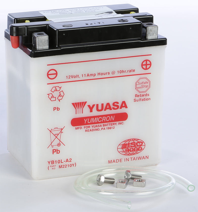 Yuasa Battery YB10L-A2 Conventional - YUAM2210Y For Suzuki Motorcycles 1977-1983 | Kawasaki Motorcycles 1976-1983