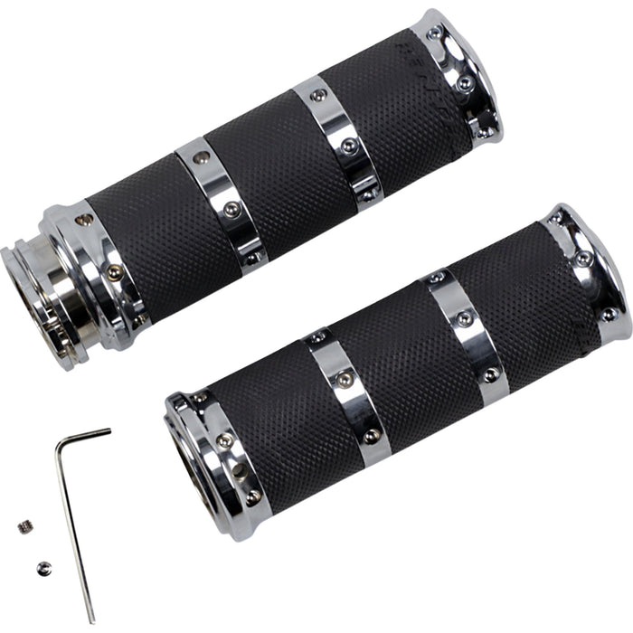 PERFORMANCE MACHINE 0630-0798 0063-2010-CH Contour XL Renthal Wrapped Grips- XL - Cable - Chrome