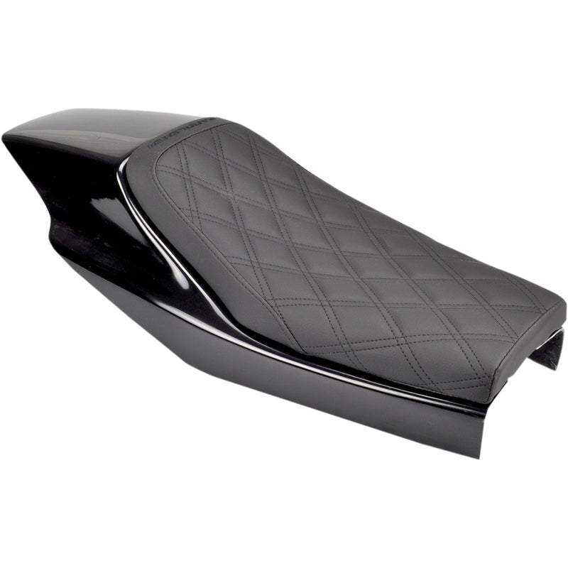 SADDLEMEN 0806-0098 Z4204 Eliminator Carbon Fiber Solo Seat Eliminator Seat - Black - Lattice Stitched