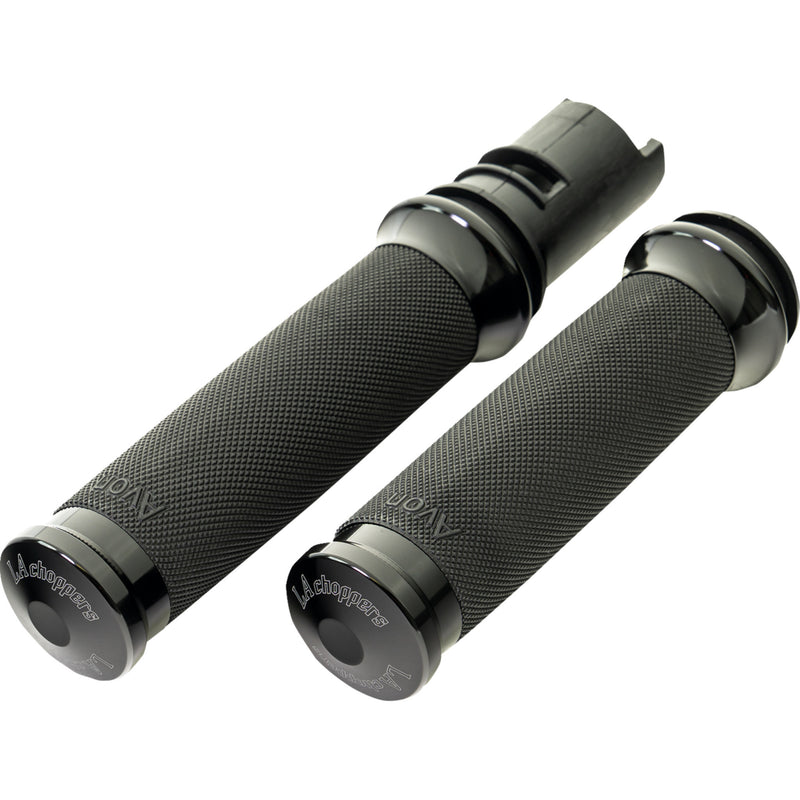 LA Choppers County Line Grips TBW Black - LA-7493-01B For Harley Touring 2023-2026