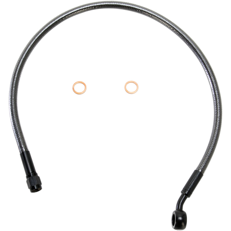 Magnum Shielding Designer Series ABS-Specific Upper Brake Line Kit 10mm-35° 21" Black Pearl - AS47121 For Harley Softail Sport Glide 2018-2020