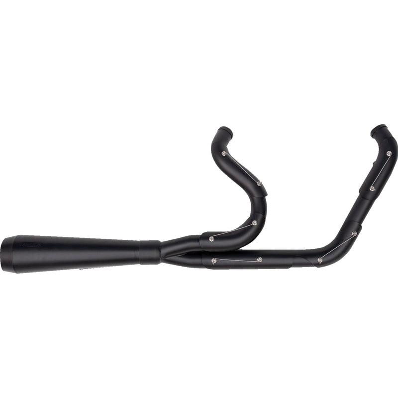 Trask 2-Into-1 Assault Exhaust System Full Black On Black - TM-5054BKBK For Harley Softail 2025