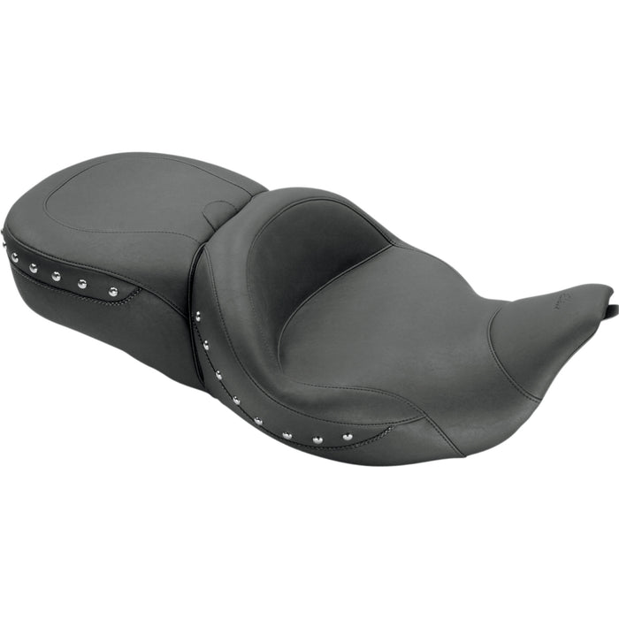 MUSTANG 0801-0562 79546 Super Touring 2-Up Seat with Driver Backrest Option - Chrome Studded