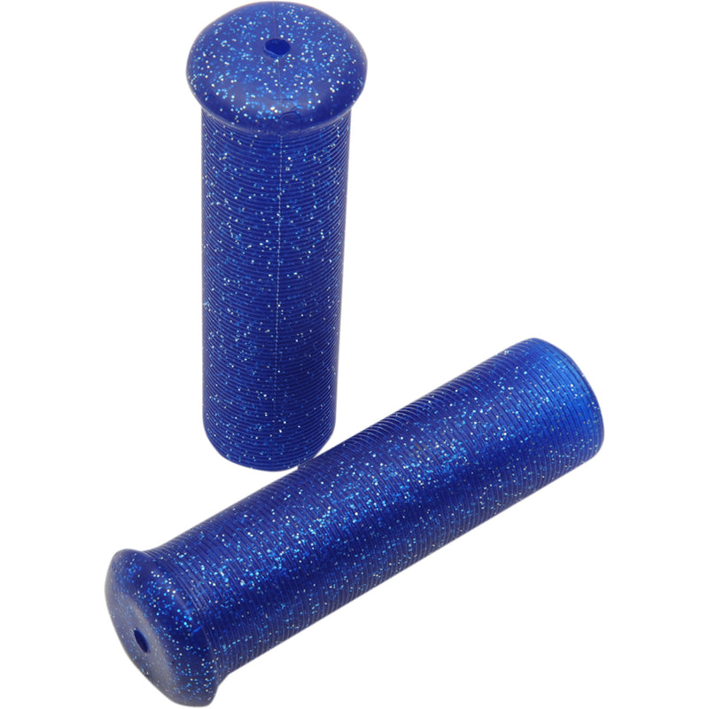 EMGO 0630-1760 42-21123 Star Fire Flake Grips Grips - Retro - Metal - 7/8" - Blue