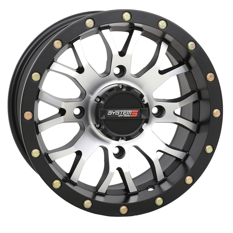 System 3 ST3 Wheel 14X7 5+2 (+30MM) 4/156 Matte Machined Black - 14S3-1056 Kawasaki UTVs 2015-2023