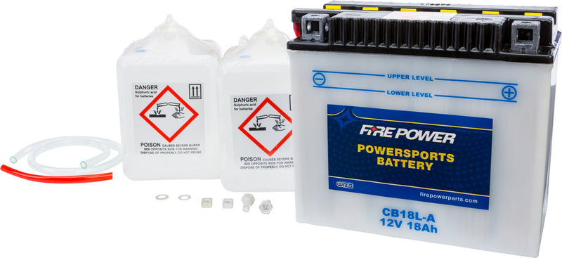 Fire Power Battery W Acid 12V Heavy Duty - CB18L-A For Kawasaki Motorcycles 1981-2006 | Honda Super Sport / VF1100S Sabre 1979-1982