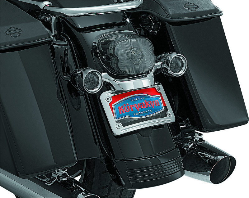 Kuryakyn 3163 Curved License Plate Mount Chrome - Photo - Primary