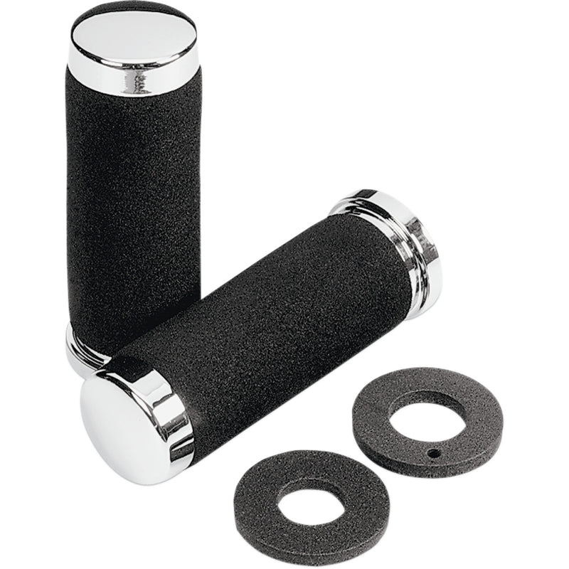 PARTS UNLIMITED 1806-10-013 Cruiser Grips Grips - Foam - 7/8" - 140 mm - Chrome