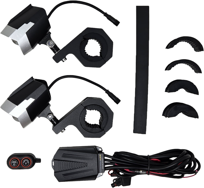 Pathfinder 226-0231 PL80WRS DUAL SWITCHBACK LED LIGHTS SILVER/BLK WIRELESS REMOTE PR