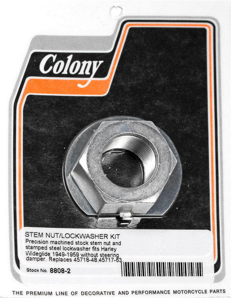 Colony Machine 830-1191 8808-2 CHROME STEM NUT & LOCK WASHER KIT