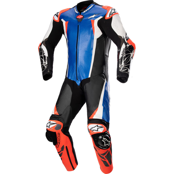 ALPINESTARS 2801-1576 3156323718356 Racing Absolute v2 1-Piece Leather Suit metallic blue/black/white/red fluo - us 46 / eu 56