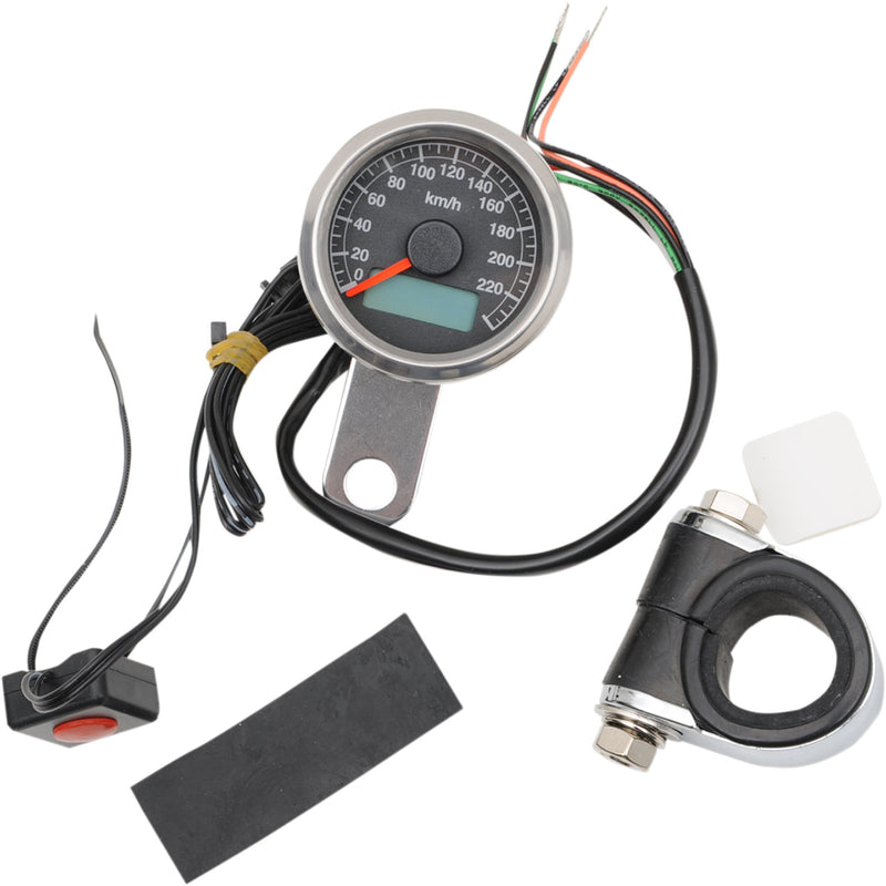 Drag Specialties Programmable Mini Electronic Speedometer Gauge For Harley Motorcycles 1986-2003