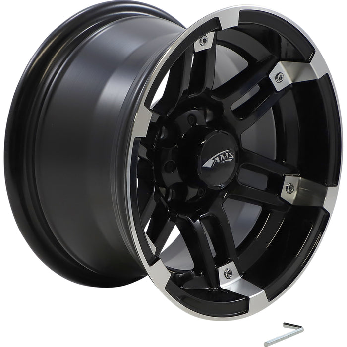 AMS 0230-0759 0230-0759 Roll’n 104 Wheel Wheel - Roll'n 104 - Rear - Machined Black - 12x7 - 4/4 - 3+4