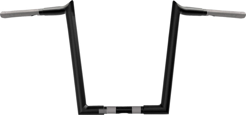 Wild 1 Chubby 12" Hooked Bar Satin Black - WO582B For Harley Motorcycles 1974-2018