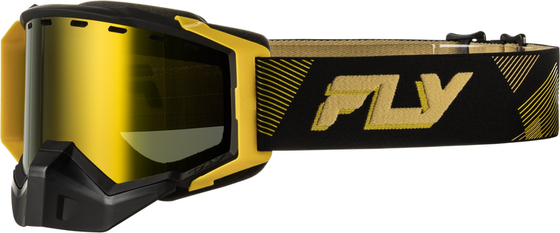 Fly Racing 37-4110 37-4110 ZONE ELITE SN GOGGLE BLK/GOLD W/GOLD MIR/PLRZD YELLOW LENS