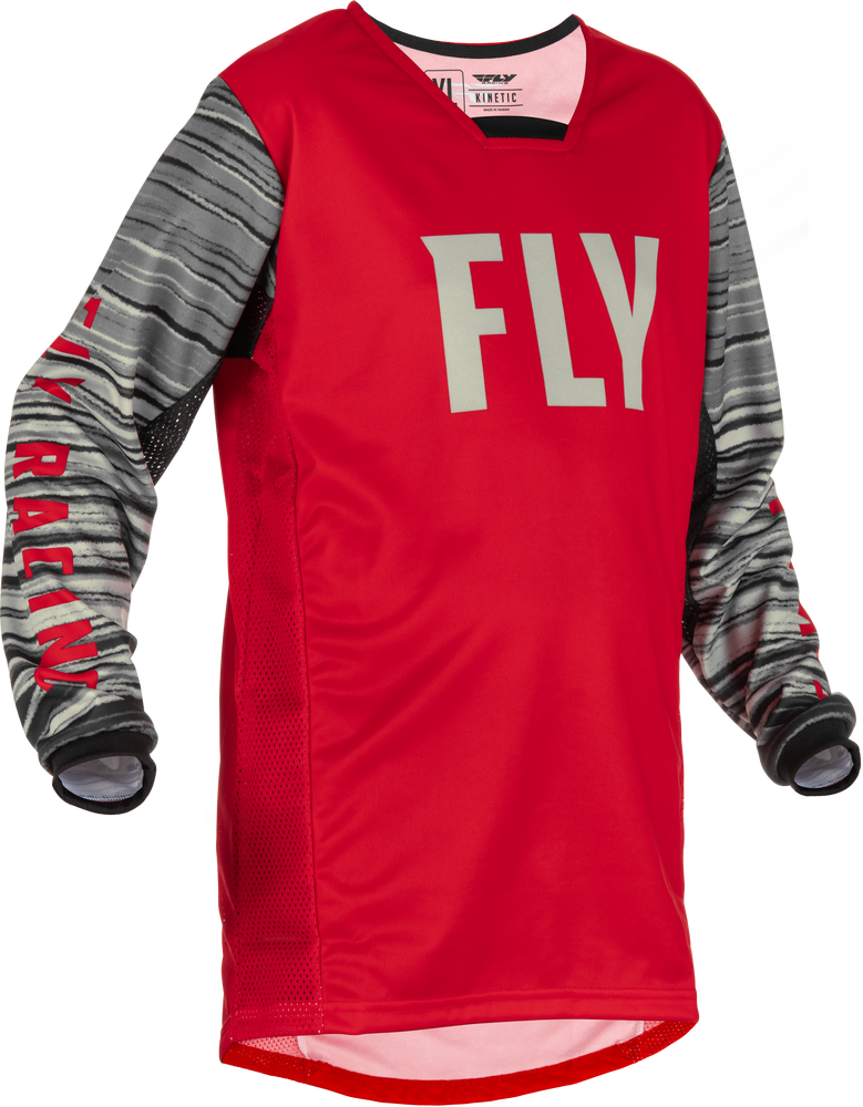 Fly Racing 375-527YM 375-527YM YOUTH KINETIC WAVE JERSEY RED/GREY YM