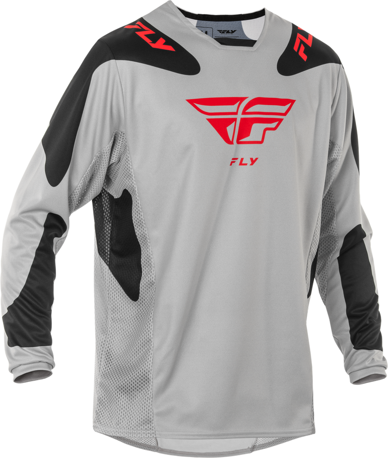 Fly Racing 378-420S 378-420S KINETIC SYM JERSEY LIGHT GREY/RED/BLACK SM